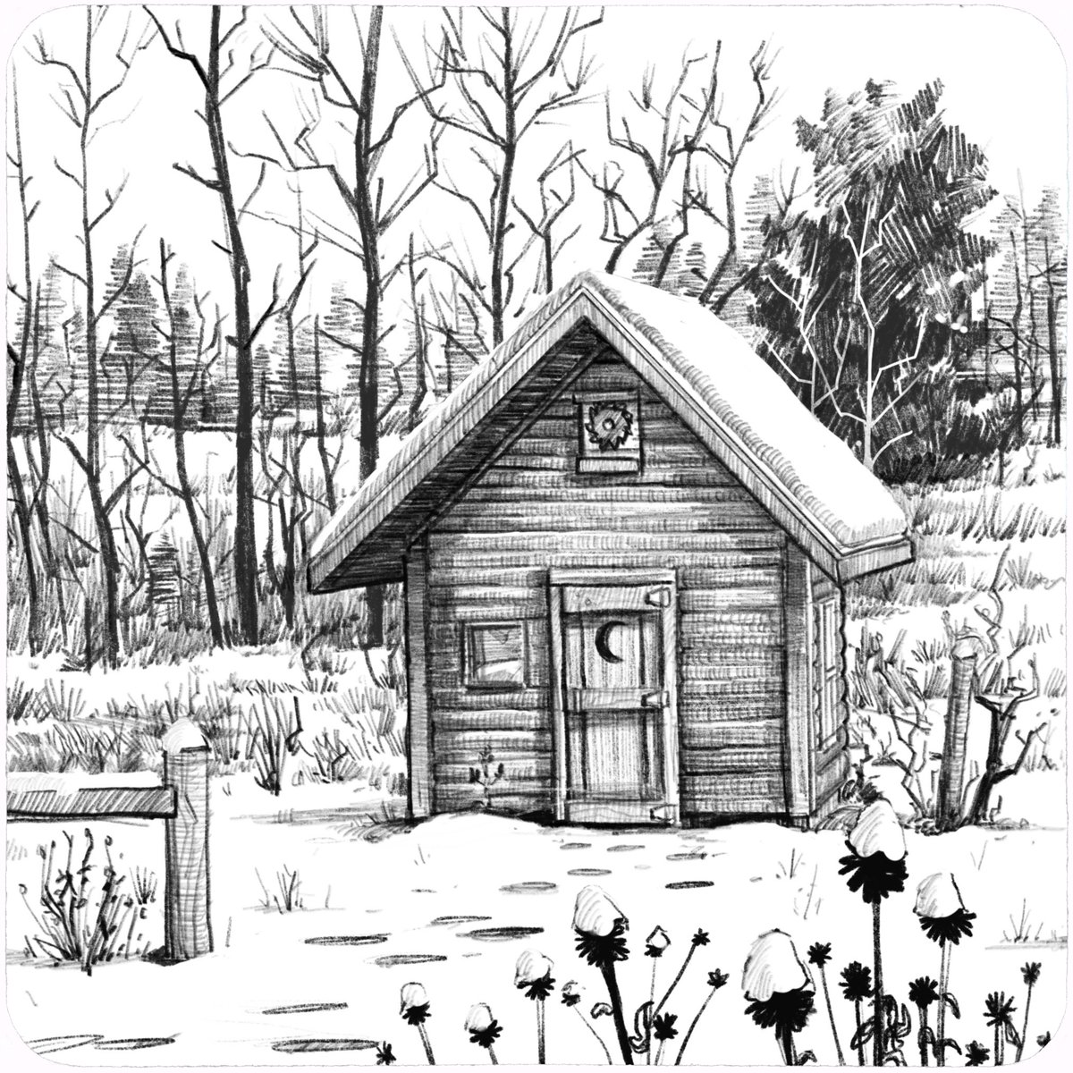 Happy Sunday everyone! 
I am currently at my mom's house visiting so it seems fitting to post this painting. 
It's the shed my father built that's on her property! 