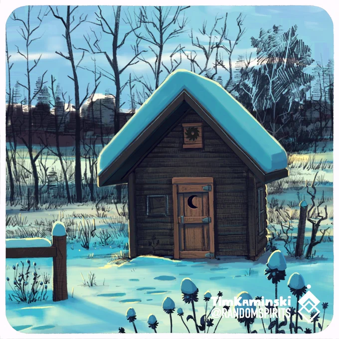 Happy Sunday everyone! 
I am currently at my mom's house visiting so it seems fitting to post this painting. 
It's the shed my father built that's on her property! 
