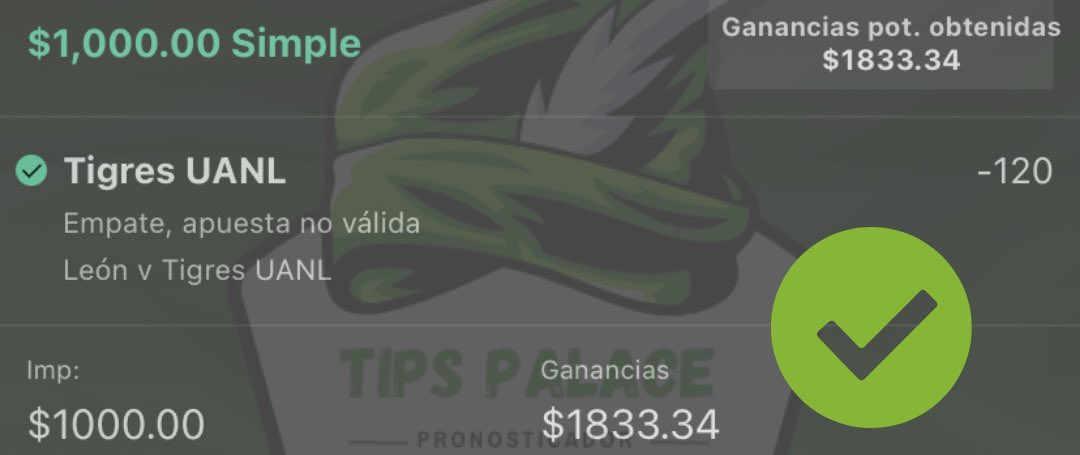 tips_palace's tweet photo. La locura del día de hoy!! Cobramos nuestros 3 #FreePicks con $158 pesos te pudiste haber llevado $1,580, sígueme para que no te pierdas mis #FreePicks #apuestasdeportivas #tips #picks #bet365 #apuestas https://t.co/Z1QqqBmBTb