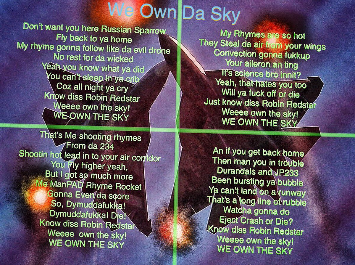 BillC373's tweet photo. WOULD LENDING UKRAINE OUR WAR POETS BE SEEN AS AN ESCALATION?
Please, if you take the time to read the texts below … ENSURE:
1. You are not on an aeroplane or helicopter.
2. That the visible Airspace Around You is Clear.
#WarPoets #WriteForUkraine #StandWithUkraine https://t.co/ebt3jQeW4b