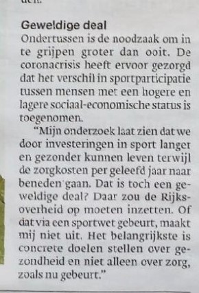 Net als <a href="/MarcelLevi/">Marcel levi</a> (<a href="/parool/">Het Parool</a>) pleit ik (<a href="/trouw/">Trouw</a>) vr sport en bewegen als preventief medicijn en vind ik ook dat er vanuit 'Den Haag' teveel gefocust wordt op zorgkosten in plaats van gezondheid. Maar ik ben minder cynisch over onderzoek nr relatie tussen sport en zorgkosten. (1/n)