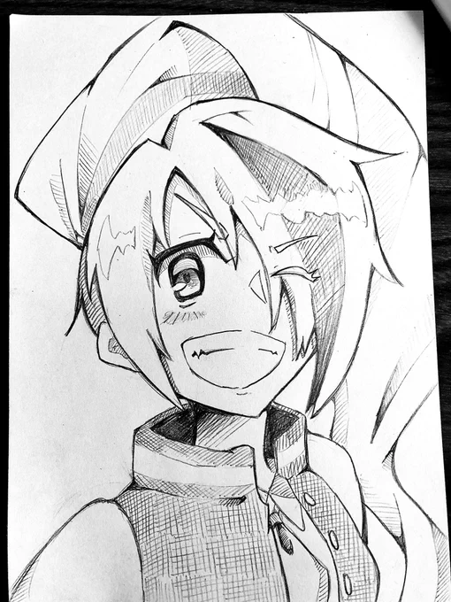 夜露死苦ゥ! #イラスト #ゾンビランドサガ #二階堂サキ #アナログ絵 #絵描きさんと繋がりたい