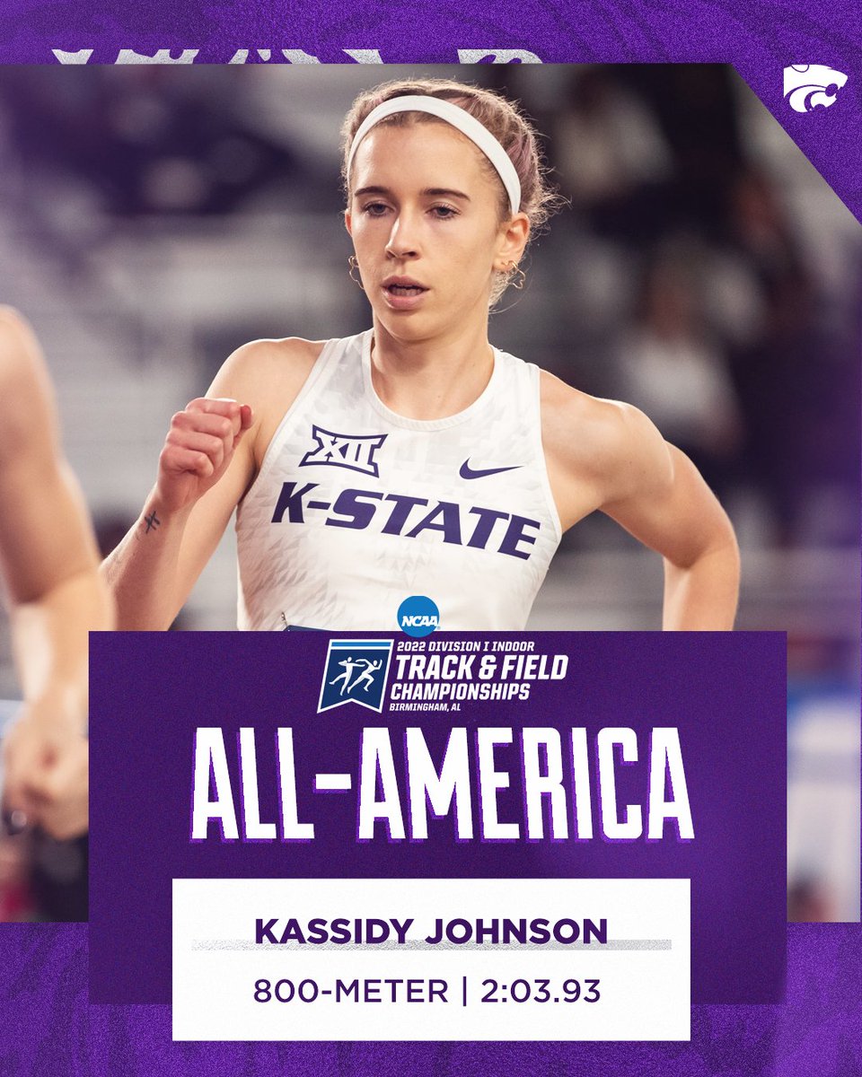 🏆 Clocking in a new school record time of 2:03.93, placing fifth overall AND earning first team All-America is <a href="/kassidyjjohnson/">kass</a> !!!!🏆

#KStateTF x #NCAATF