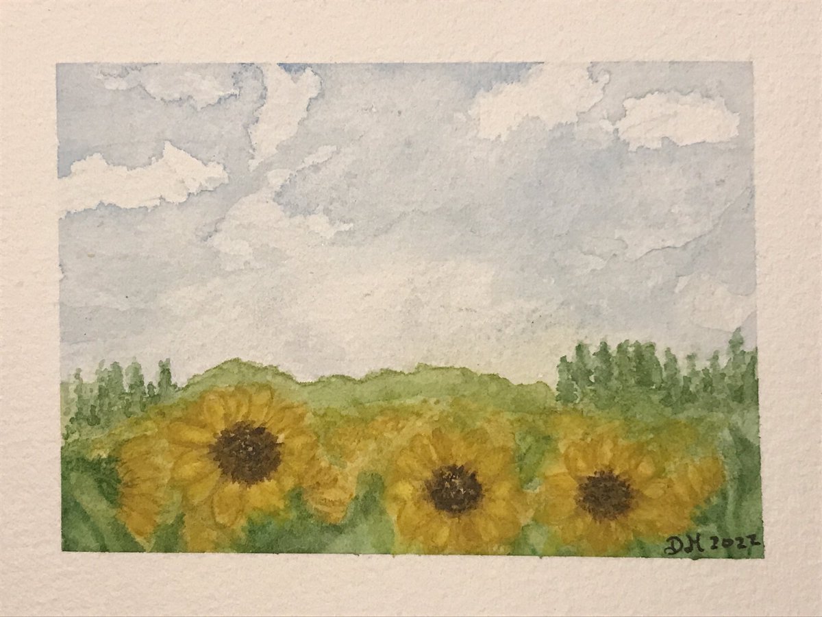 DianeWordsmith's tweet photo. #SunflowersForUkraine #watercolor https://t.co/lia1IQZLsz