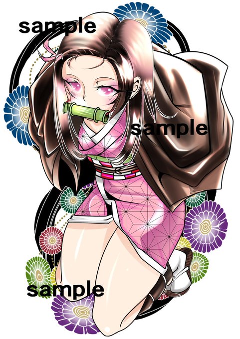 レイロウさんさんがTwitterに投稿した竈門禰豆子(鬼滅の刃)のイラスト。