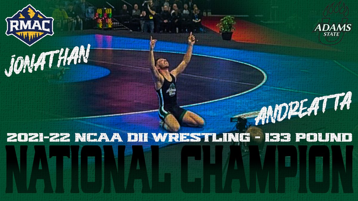 AND(reatta) NEW!!!!

Adams State's Jonathan Andreatta is the 133-pound NATIONAL CHAMP!

#GoGrizzGo | #EverythingElevated