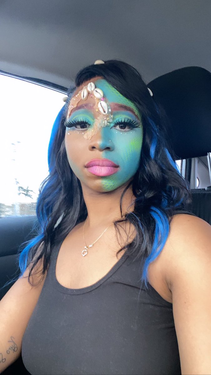 Esti_Trice's tweet photo. We won 1st Place!🏆🏆💓🧜🏿‍♀️💓 Jess did her thang wit the makeup!🔥#makeupcontest #school #esti #estibae #esthetician #specialfx #learning https://t.co/9YM0lVoZ83