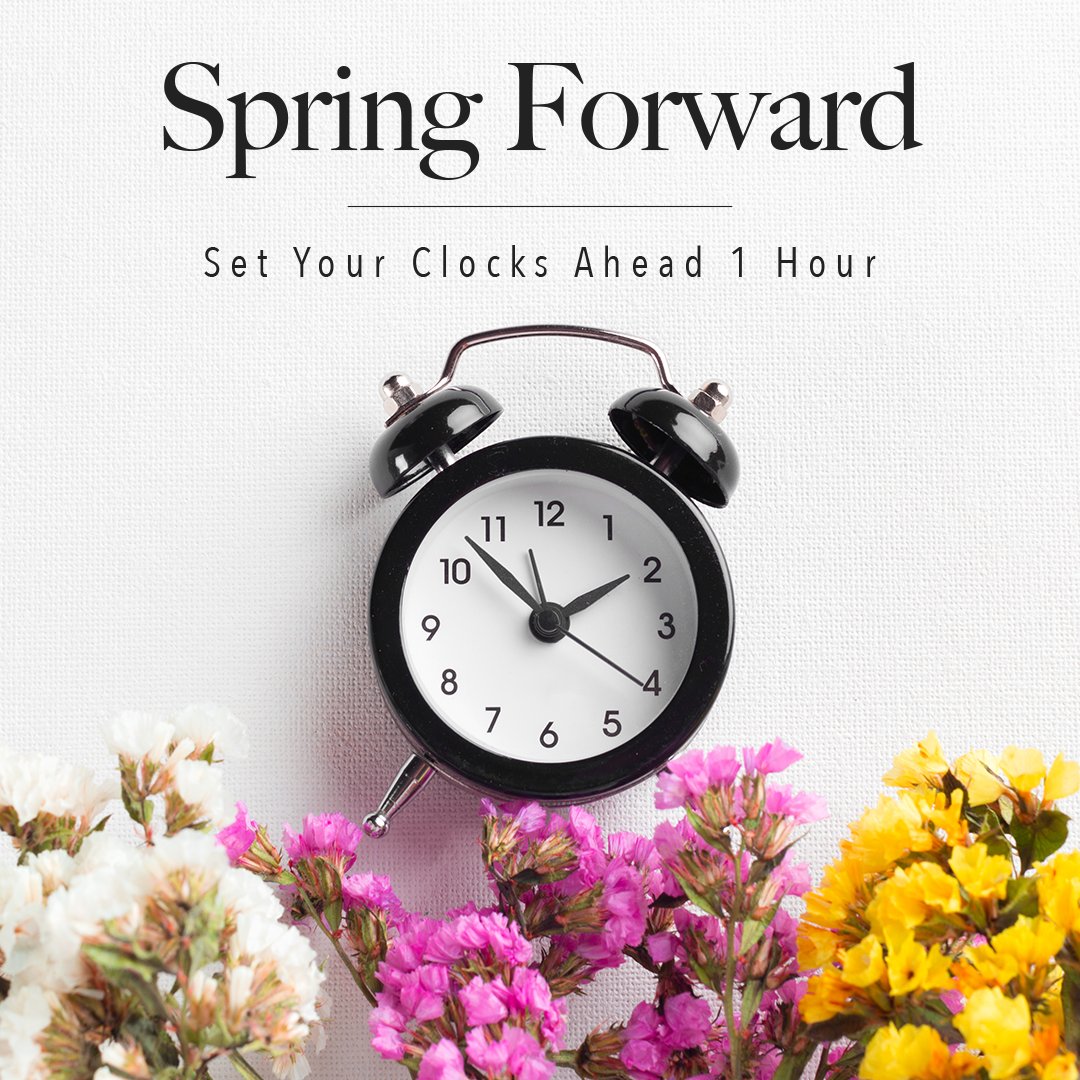 StLuciaApt's tweet photo. Jump into the #timechange with ease. Don't forget to set your clocks one hour ahead for #springforward. https://t.co/Ve0EGIdmAn