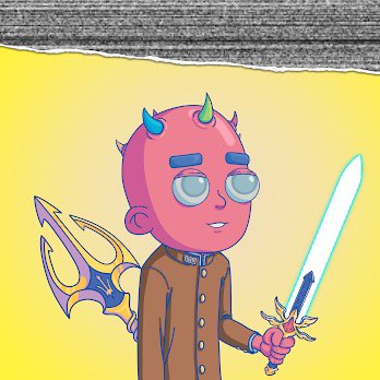 courtneyballet's tweet photo. Love my lil Super Ordinary Villain! The trident🧜🏻♀️ is amazing and the I’m so Thorny head goes perfect cuz it kinda reminds me of villainous coral💜 @SOVillains #sovreveal #villainsfollowvillains #sovillains #sov #ethnft #WomenInNFTs https://t.co/sjjRLJIc89