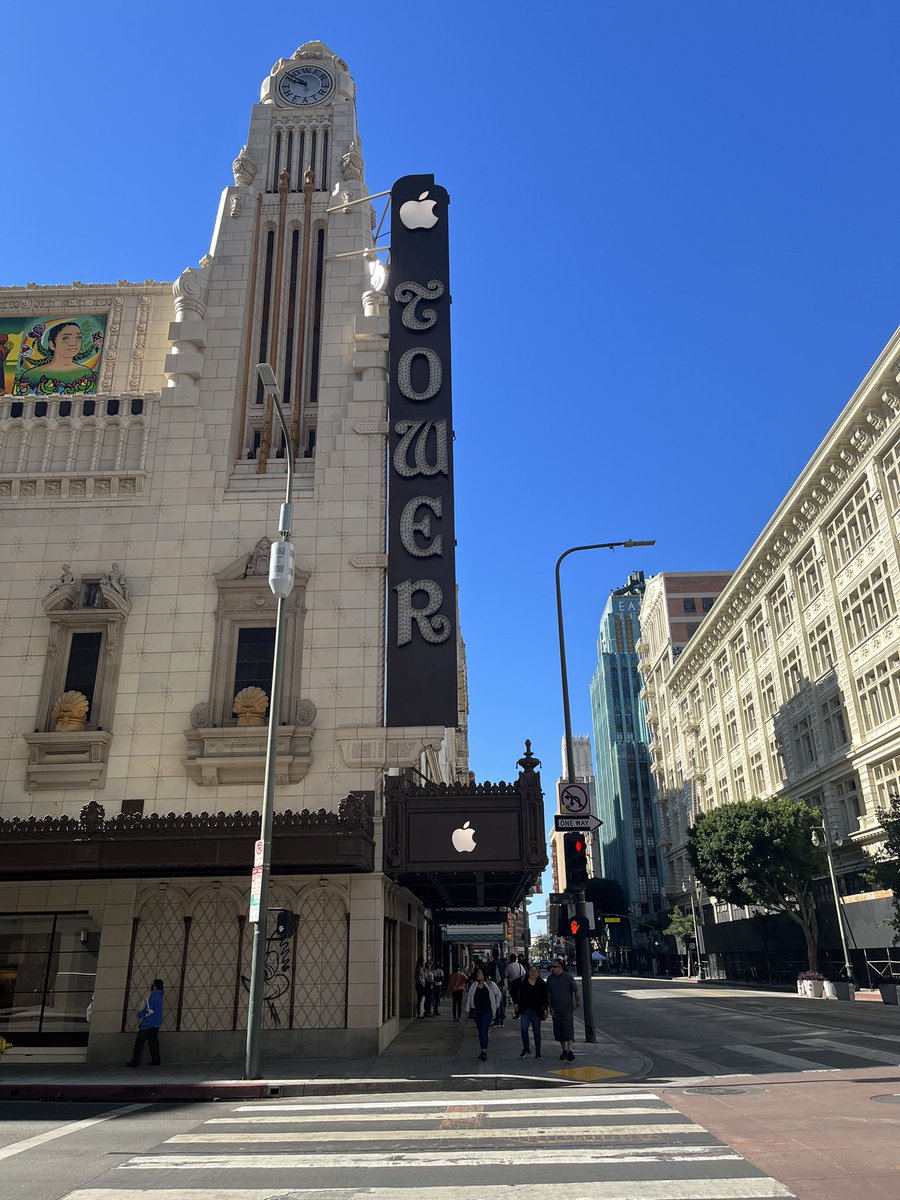 8_bit_teacher's tweet photo. BPSD Field Trip!
  The BPSD Innovation Cohort did the Tower Theatre Apple Store! They gave us a tour and info about the six year renovation. Then they taught us a lesson on how to use the Apple Clips app in the classroom with students. Amazing time!  #BPSDInnovators https://t.co/XEBBwLyG2d
