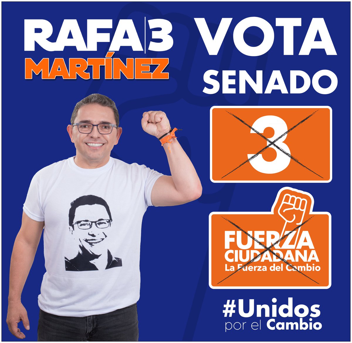 RafaMartinez3_'s tweet photo. ¡Este 13 de marzo súmate al cambio, súmate a Fuerza Ciudadana!

Vota al Senado marcando el número 3 y el logo con el puño naranja, por la transformación de Colombia desde el Congreso de la República. https://t.co/5H7DqufK3P