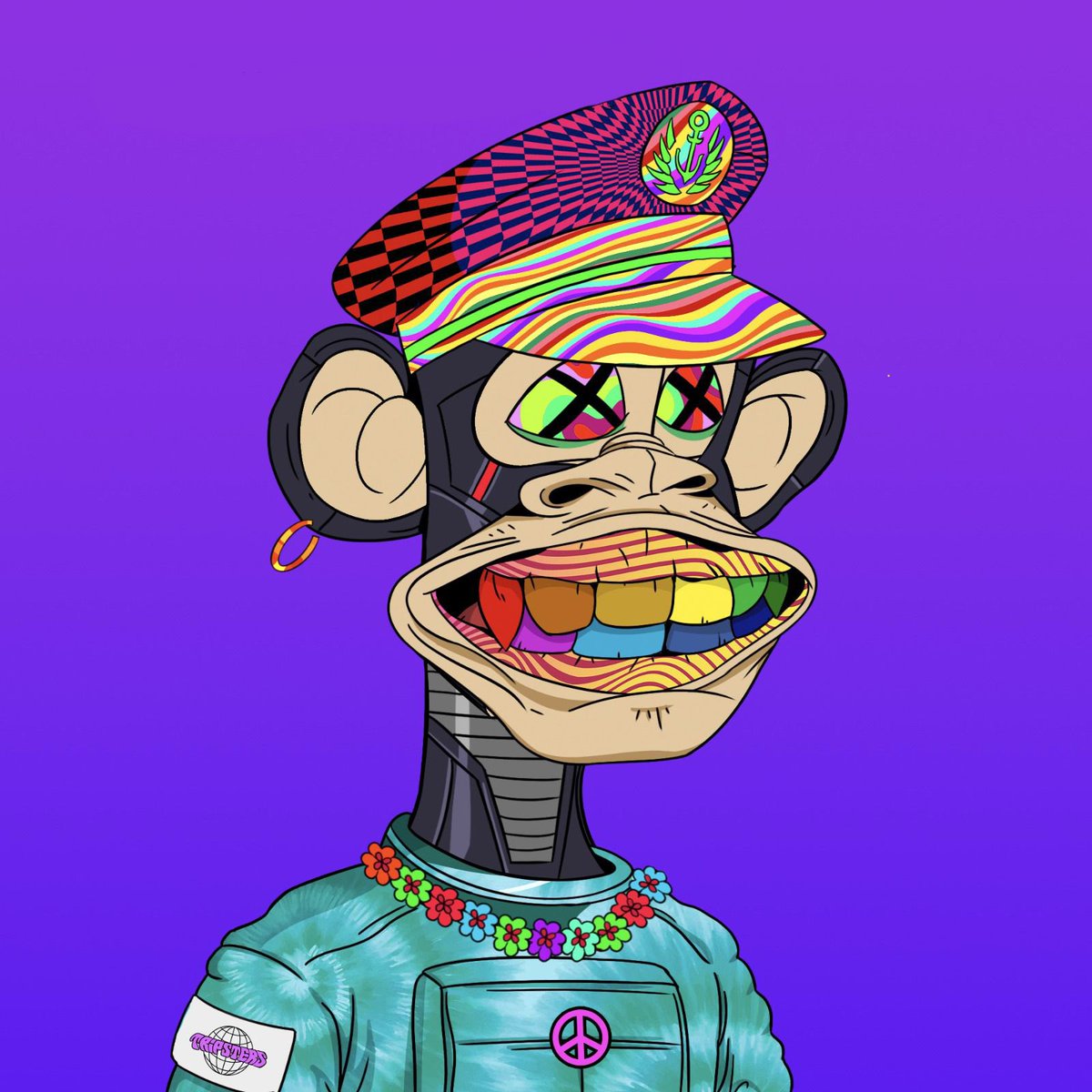 headoftheturtle's tweet photo. @garyvee Check out @Tripsters. The project has awesome utility tripping out other projects collections. 

Totally psychedelic!

#TripstersNFT

 Check out this tripped out #BAYC https://t.co/IAXrB6BI8e
