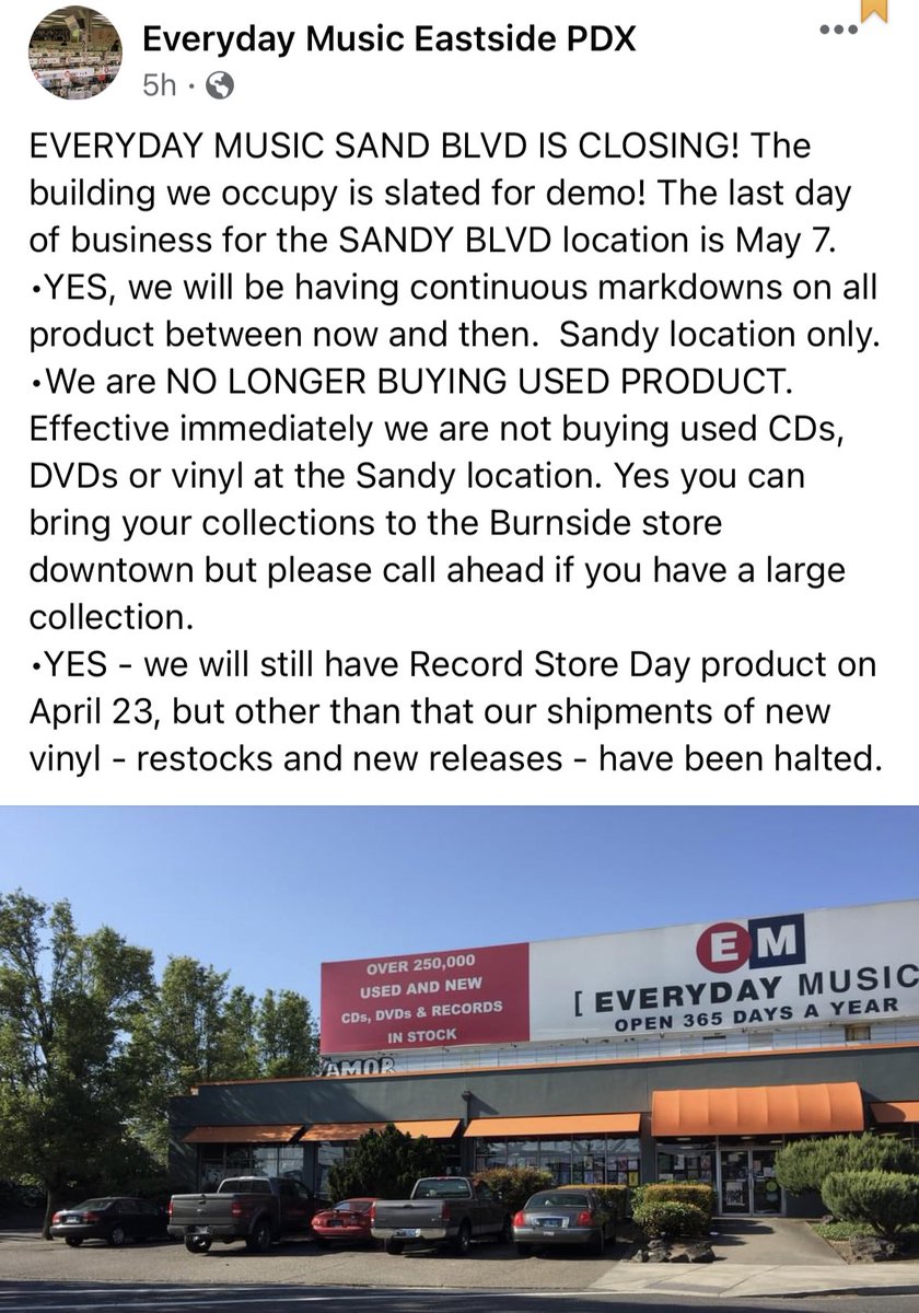 ezra_ace's tweet photo. R.I.P. Eastside Everyday Music. Thank you for buying ALL of my promo CDs between the years 2001-2012. https://t.co/tZd7SuIPyA
