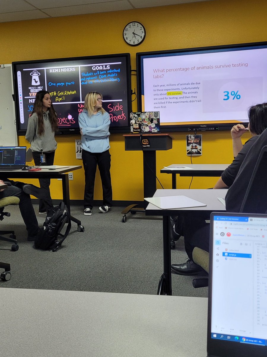 Thank you and good work to our Veterinary program for their presentation on animal experimentation!