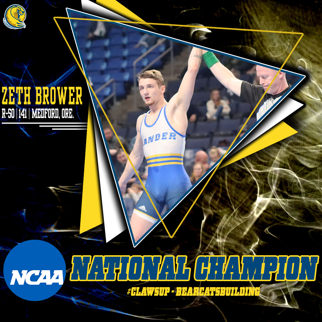 COMING HOME A CHAMPION!!! ZETH BROWER OF <a href="/LanderWrestling/">Lander Wrestling</a> IS A NATIONAL CHAMPION!!!! #cLawsUp #BearcatsBuilding #D2Wrestle