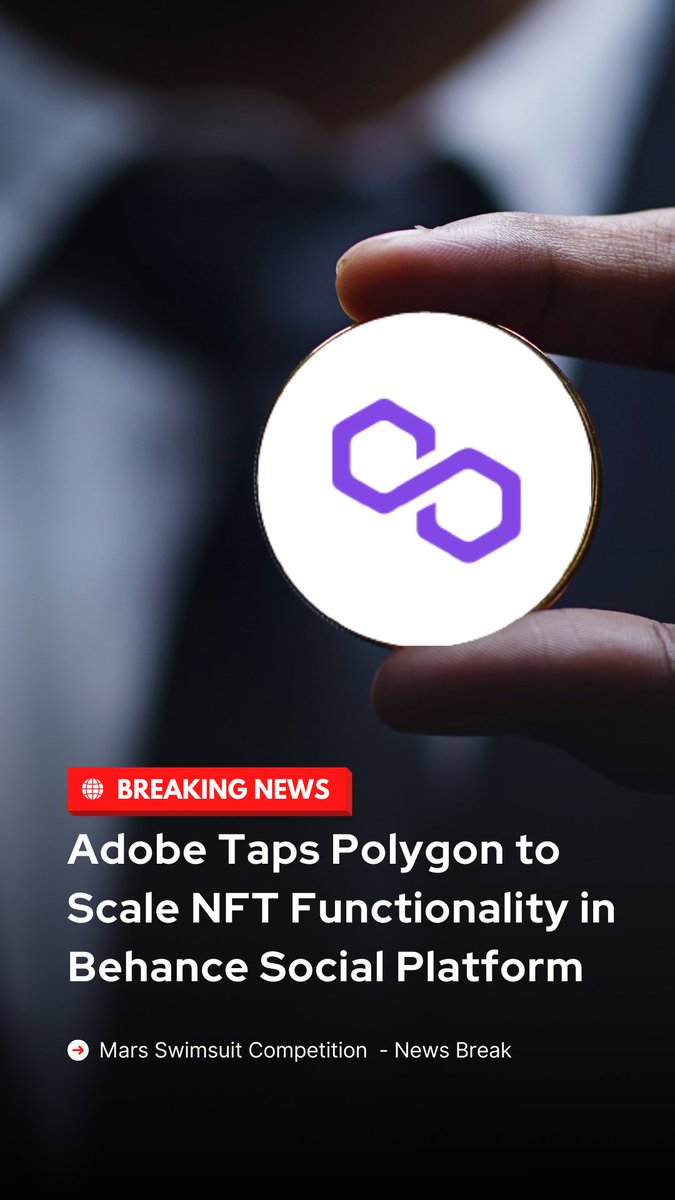 MarsSwimsuit's tweet photo. Adobe Selects Polygon.  This integration will allow Behance users to mint and display their NFTs on The Polygon Network.
#PolygonNetwork 
@NetworkUmbria 
#NFT 
#NewsBreak 
@sandeepnailwal 
@0xPolygon https://t.co/T4DqgLktKy