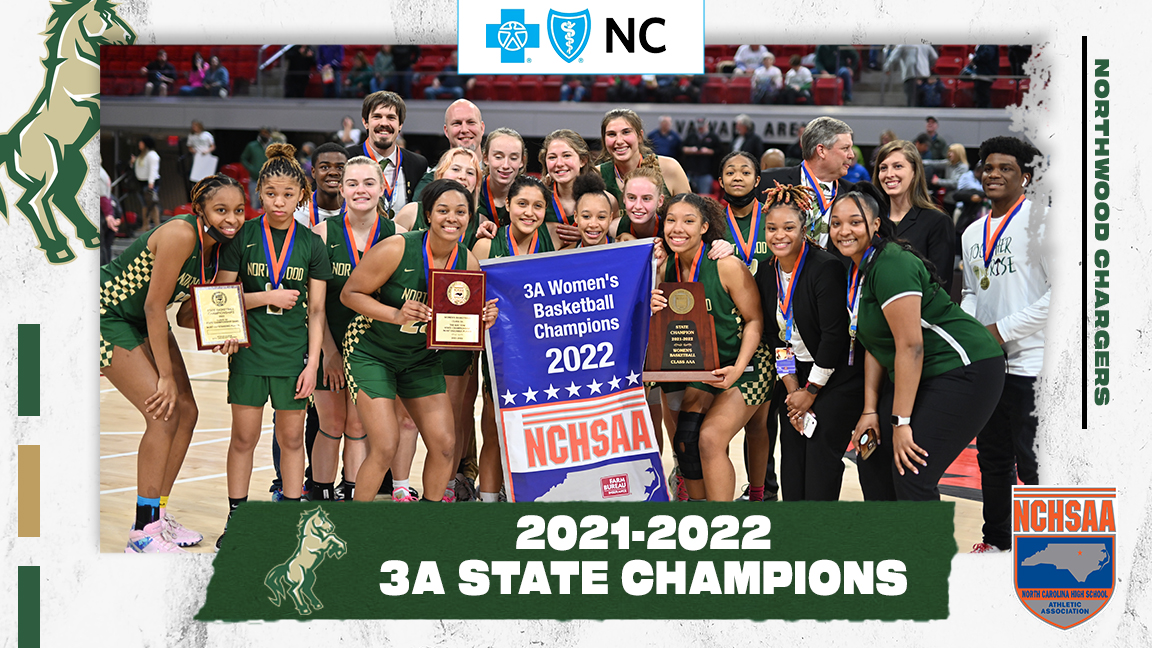NCHSAA's tweet photo. THE 2022 NCHSAA 3A WOMEN'S STATE BASKETBALL CHAMPIONS! @NHSChargers  CONGRATULATIONS!!!🏆🏀🏆 @BlueCrossNC https://t.co/0f900QXEQC