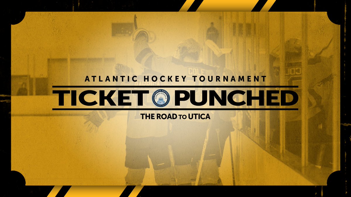 AIC_Hockey's tweet photo. Bennett gets the π©π©π© and we get our ticket to Utica!
#RoadtoUtica #HiveDefended #TicketPunched https://t.co/I64k9pCVzl