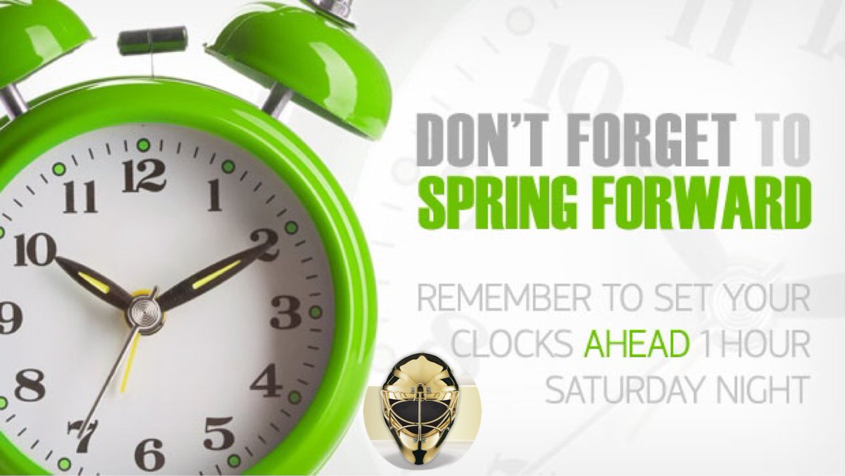 Don’t be late to the rink.
🏒

#SpringForward tonight before you go to bed, so that you’re at the rink on time tomorrow!
⏰

#Hockey #goalie #DaylightSaving