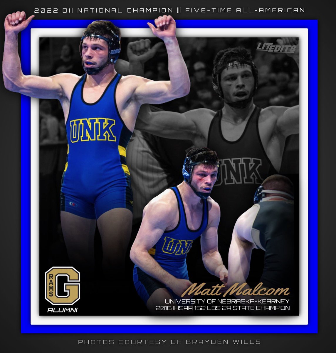 Congratulations to <a href="/Malcom3Matt/">Matt Malcom</a> on winning the 165lb Division 2 National Wrestling Championship! This is Matt’s 2nd National Title &amp; he ends his college career as a 5 time All-American! UNK also won the team championship! What an unbelievable career by the former Ram State Champ!