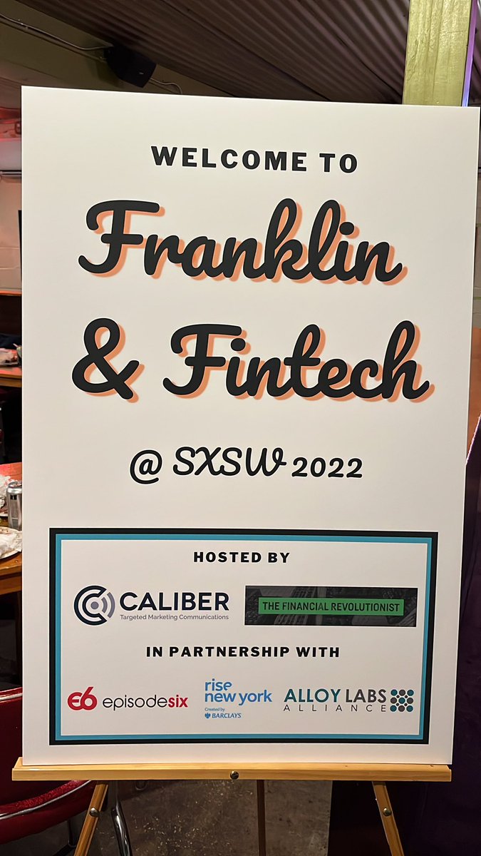 jasonhenrichs's tweet photo. BBQ and fintech talk in Austin… who would have guessed @AlloyLabs was involved. Thanks @CaliberCom @Fin_Revolution and @ThinkRiseGlobal for being great partners https://t.co/ATJdhfEbOH