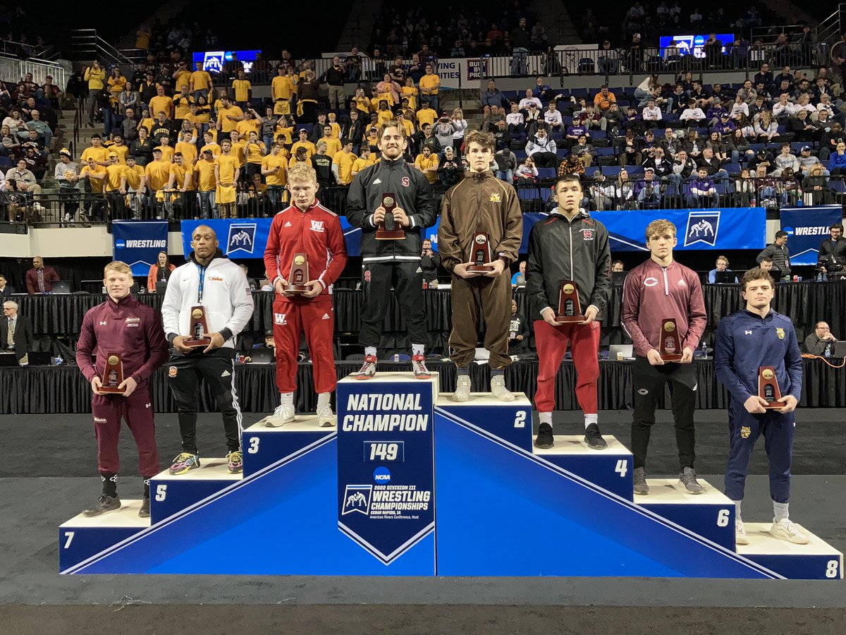DuckWrestling's tweet photo. 🏆🥇For the first time in school history the Stevens Ducks have a NATIONAL CHAMPION! His name is Brett Kaliner. 

He was the first national finalist back in 2018 and he finishes his amazing career on top of the podium. Way to go Brett!!

#OneMore #AllRise #GoDucks #NCAAChamp https://t.co/epz9Qa9YlK