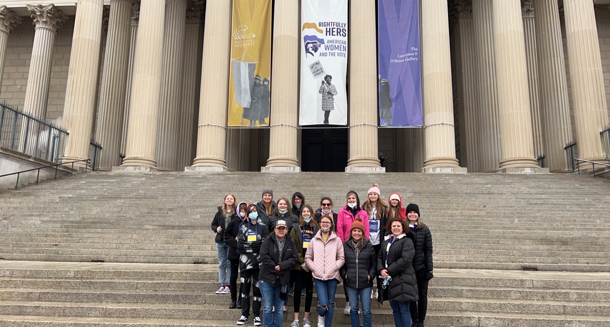 AMS_counselors's tweet photo. Celebrating Women's Month with Granbury ladies at the National Archives. https://t.co/BF8uPWuQqc