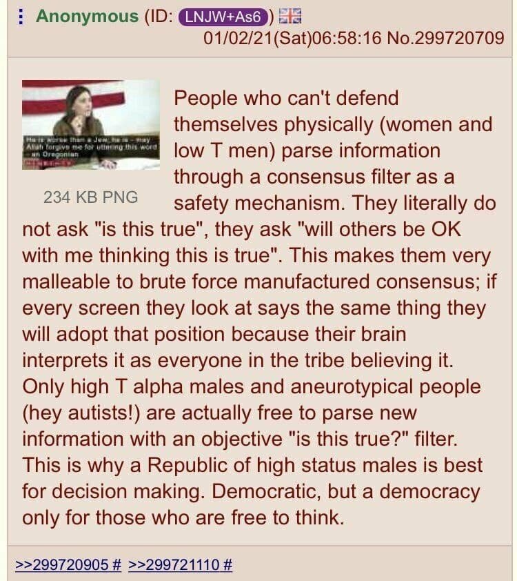 Periodic tweet of one of the most insightful 4chan posts ever:
