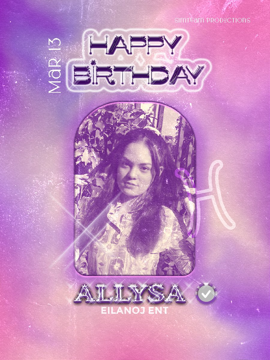 simteamprod's tweet photo. #EilanojEnt 'ALLYSA' POSTER 

✅2022.03.13

 #LIX #20220313_BDAY  #Pisces #EilanojEnt #Simsim #SimteamProductions https://t.co/awh236gc0q