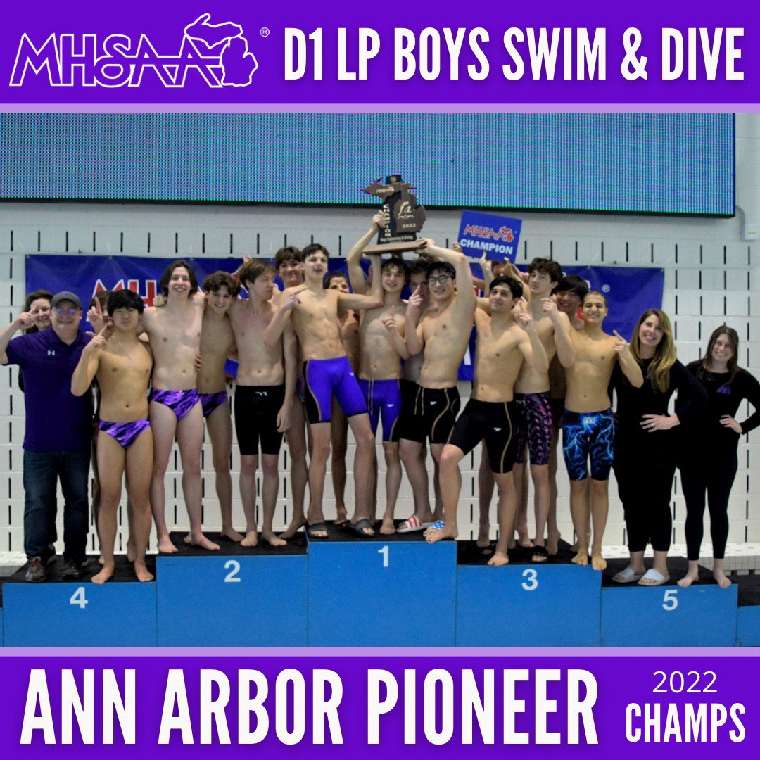 🏊‍♂️ D1 LP BOYS SWIM &amp; DIVE FINALS🏊‍♂️
Pioneer Meets Lofty Expectations with Another Trophy Finish 🏆
➡️ ow.ly/e9ma30sefEe 👀⁣
#swim #dive #finals #congrats #champs #MHSAA <a href="/AAPioneerSports/">AA Pioneer Athletics</a>
