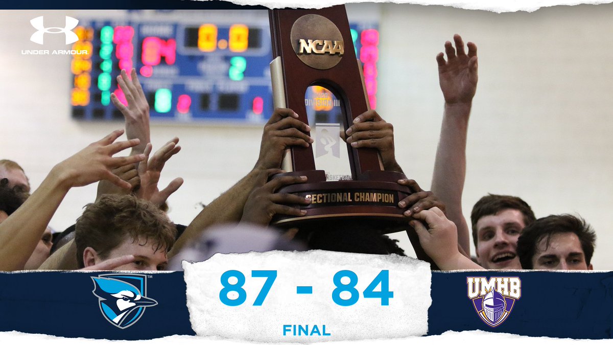 We'll see you in Fort Wayne!  The Elmhurst men's basketball team punched its ticket to the Final Four with a thrilling 87-84 overtime win over Mary-Hardin Baylor! More to come shortly at elmhurstbluejays.com