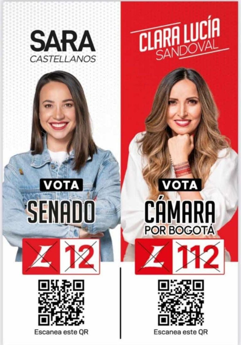 FJavierBolivar's tweet photo. Hay que votar por @sarag12 y @clarasandoval #L12 y #L112 mañana 13 de marzo. Por un nuevo congreso. https://t.co/vcZv2jzBLz