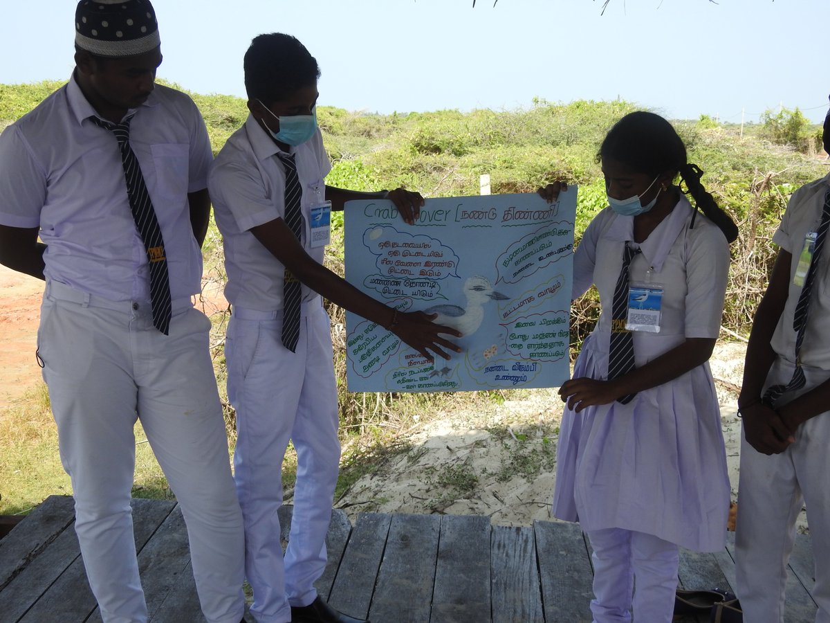 gayomini's tweet photo. ‘Guardians of Birds – Mannar’ is a series of school programs that we, Field Ornithology Group of Sri Lanka conduct in colloboration with Oriental Bird Club &amp; Palmyrah House, Mannar, to raise the awareness of children on Mannar's importance for migratory birds. https://t.co/tpajCaGz8J