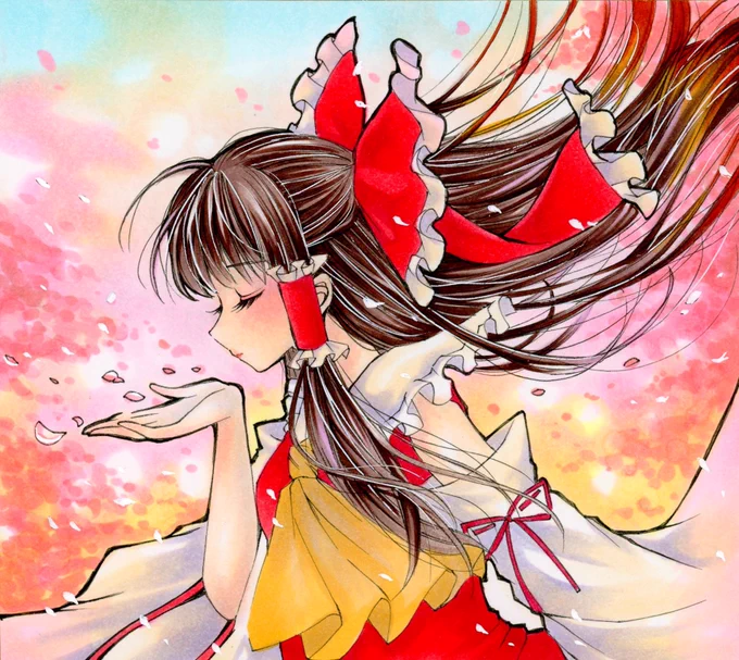 東方🌸 博麗霊夢

#東方project #コピック #イラスト 