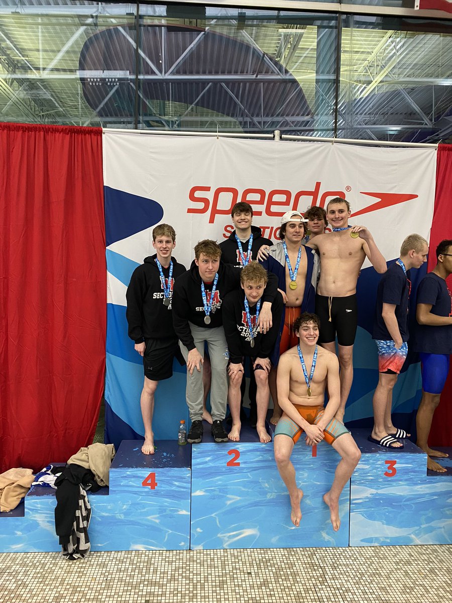 A couple more podium pics! 3rd place in the 200 Free for Coop and 2nd place in the 400 Medley Relay for the boys with a new club record!