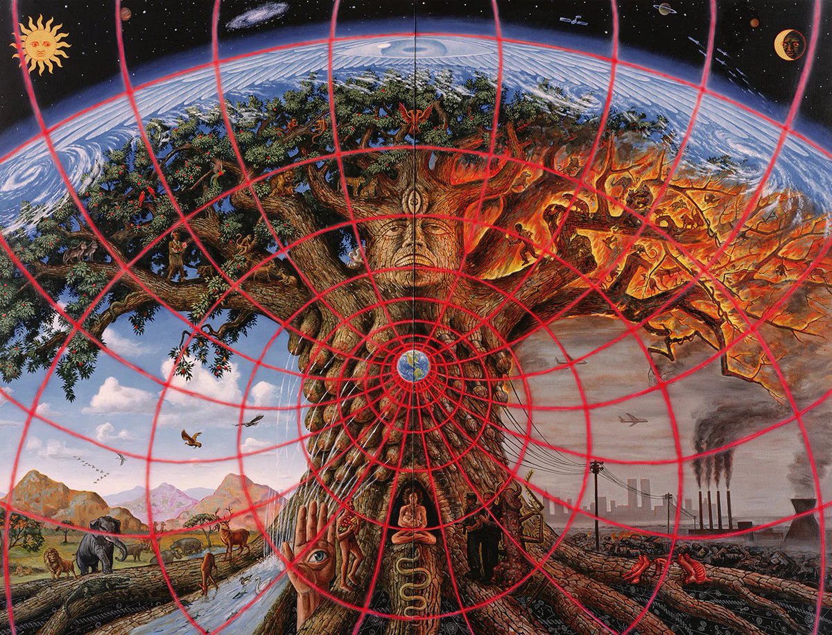 This <a href="/alexgreycosm/">Alex Grey</a> painting is quite prophetic…New earth / old earth. Which world do you want to live in? The choice is yours.