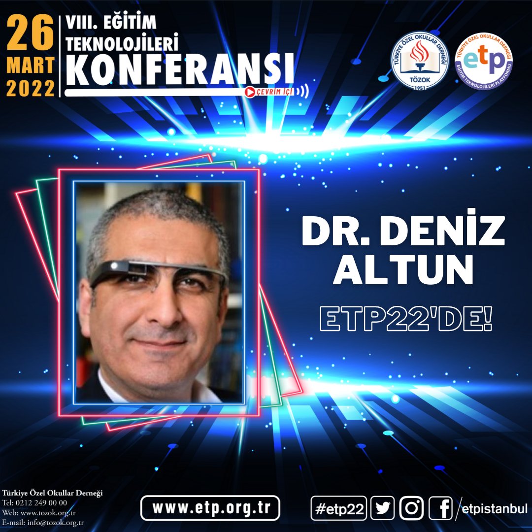 Dijital Pazarlama Öğretim Üyesi Dr. <a href="/denizaltun/">@denizaltun #istanbulsozlesmesiyasatir</a> “Eğitimde Yapay Zeka” başlıklı panelde #ETP22’de! ✨ 

VIII. Eğitim Teknolojileri Konferansı #etpistanbul’a sunum ve izleyici kaydı için etp.org.tr adresini ziyaret edebilirsiniz.

26 Mart tarihinde #ETP22’de buluşalım!