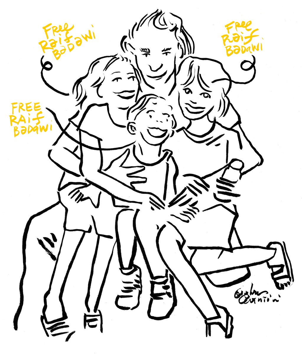 channeldraw's tweet photo. Ten years of drawings for Raif Badawi.
It is finally free.
I'm really happy.
@miss9afi @raif_badawi #Raifisfree
https://t.co/mumafw65dR https://t.co/3nNQbluqUA