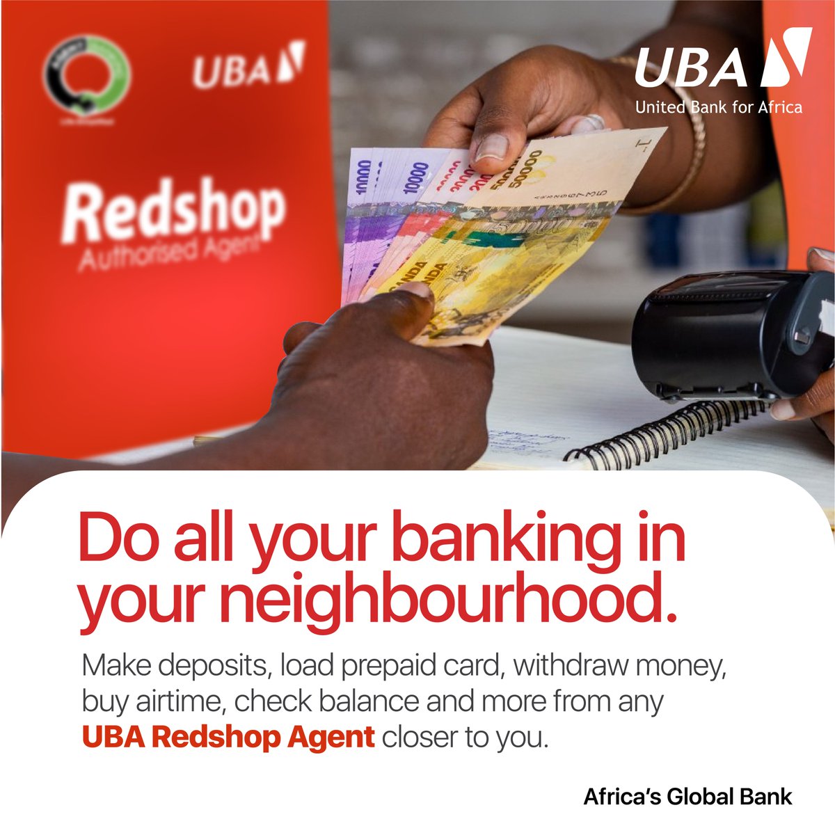 UBAUganda's tweet photo. Sort out your payments the simpler smarter way.
Simply Visit a UBA Agent today and get your transactions sorted.
Click  https://t.co/rdHEociGVN to view a list of our Agents countrywide or call 0800100030/0780142329 for more information.

#AgentBanking
#UBARedshopAgents https://t.co/856Jt7TLuf