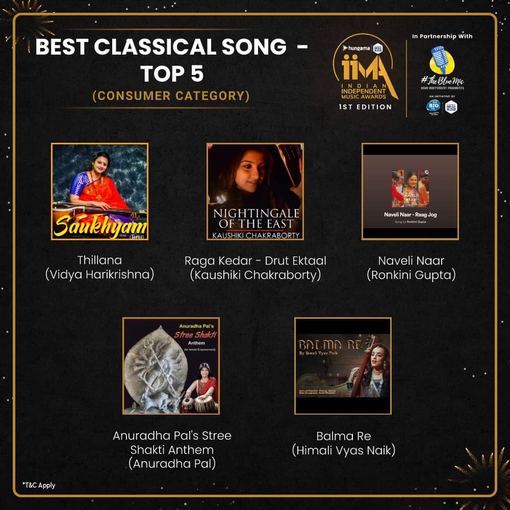 Soundcolors's tweet photo. What an honour to be nominated for my song Balma Re alongside these stalwarts for IIMA Awards by @ArtistAloud and @Hungama_com !♥️🎼🙏🏼

#awards #nomination #indianclassicalmusic https://t.co/WNAJ0tXrtb