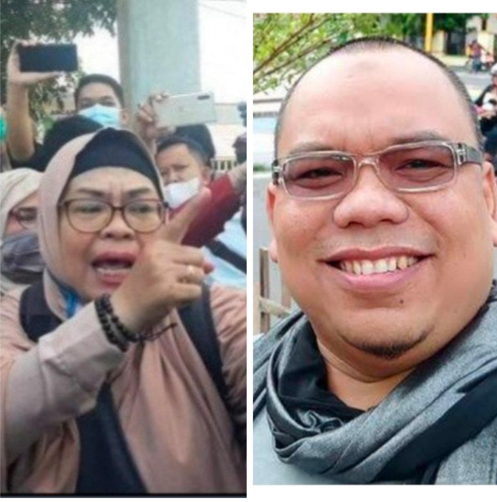 Dalam setiap demo, ibu² ini selalu ada... 
Apakah orang yg sama dgn yg botak sebelahnya??