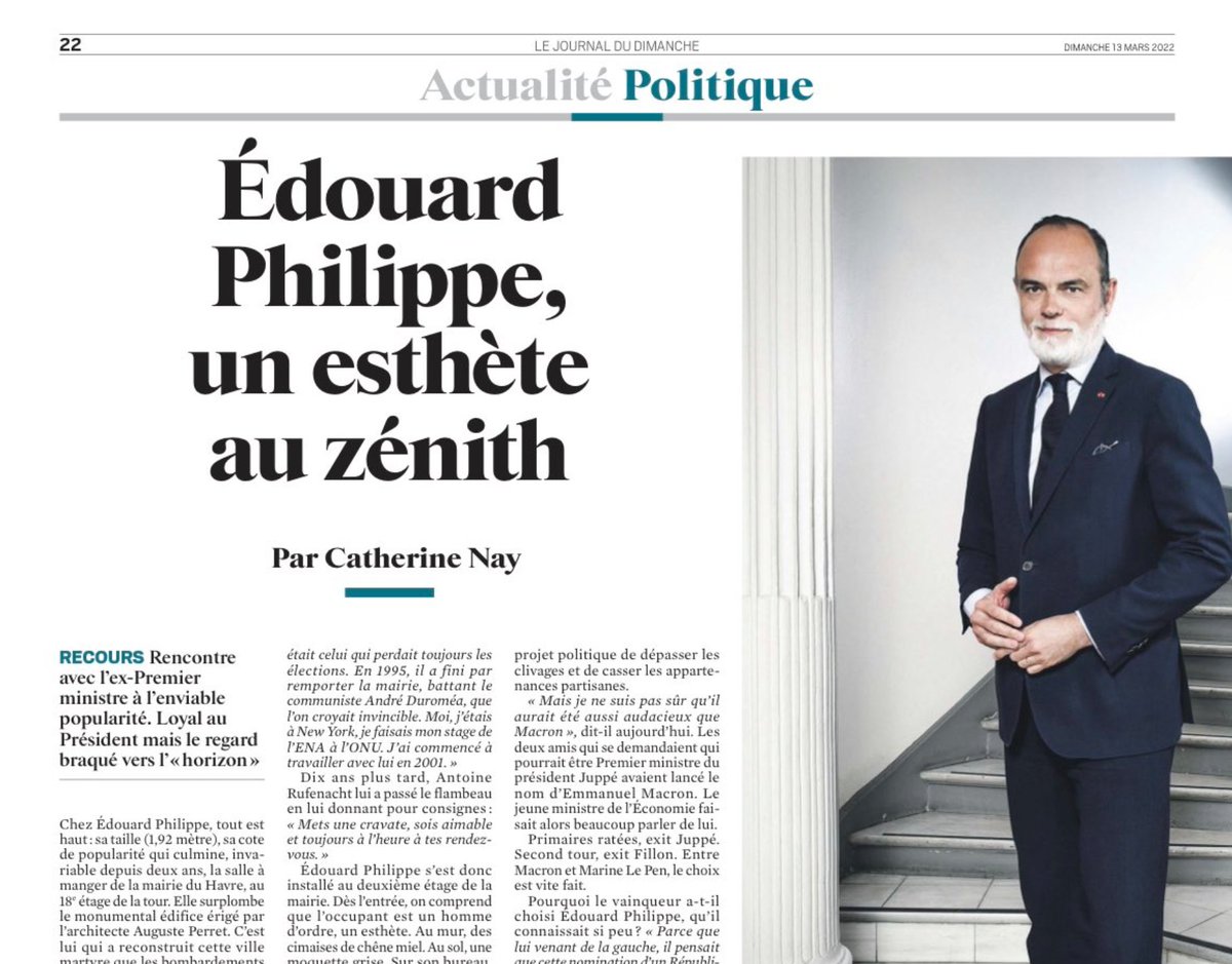 Horizons92250's tweet photo. Quelles qualités doit avoir un homme politique ?
« D’abord, sentir ce qu’il faut faire, ensuite être capable de l’expliquer au pays, et puis faire » - Dans @leJDD ce matin, le portrait d’@EPhilippe_LH par Catherine Nay 
https://t.co/91w26rkRrx…… https://t.co/PsGBwYliBD