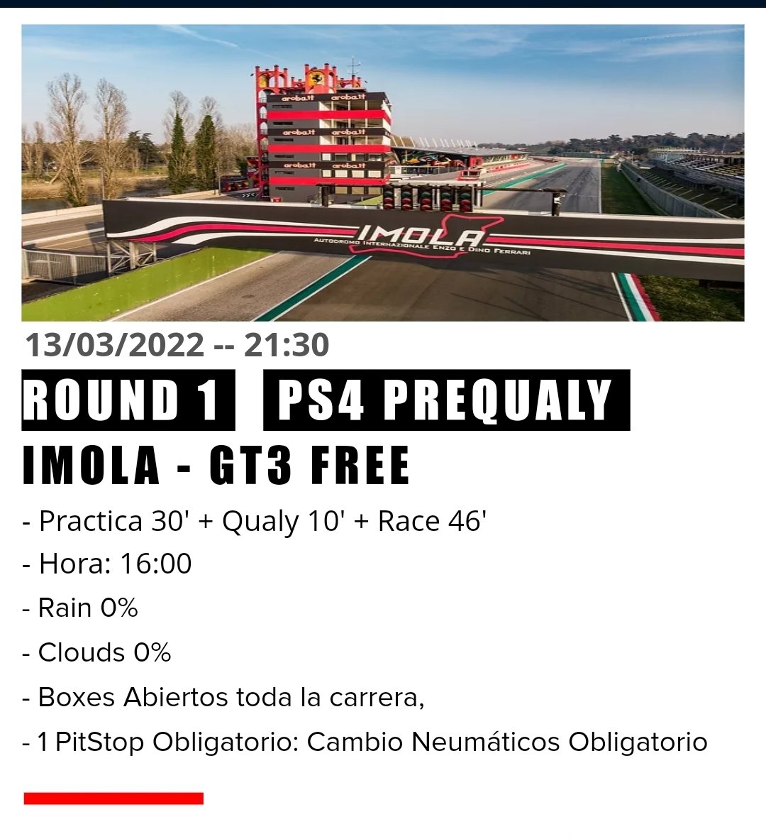 Que pa que pa que pasaaaa 
Hoy comenzamos campeonato de la mano de <a href="/ClubRaceline/">Raceline simracing club</a> en #AssettoCorsaCompetizione <a href="/AC_assettocorsa/">Assetto Corsa</a> las dos primeras dictarán en que división correremos , será en Pro? Directo en Twitch Poljonantv a las 21:50h pen.
