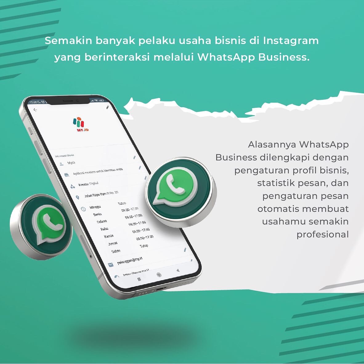 official_myid's tweet photo. Faktor peningkat kesuksesan bisnis salah satunya kemudahan pelanggan untuk berinteraksi dengan penggiat usaha.
Semakin praktis dengan biolink myid yang memudahkan menyatukan semua link kebutuhan usaha kamu salah satunya link WhatsApp Business

#Semua_tentang_kamu #myid https://t.co/bIFs1KRt3z