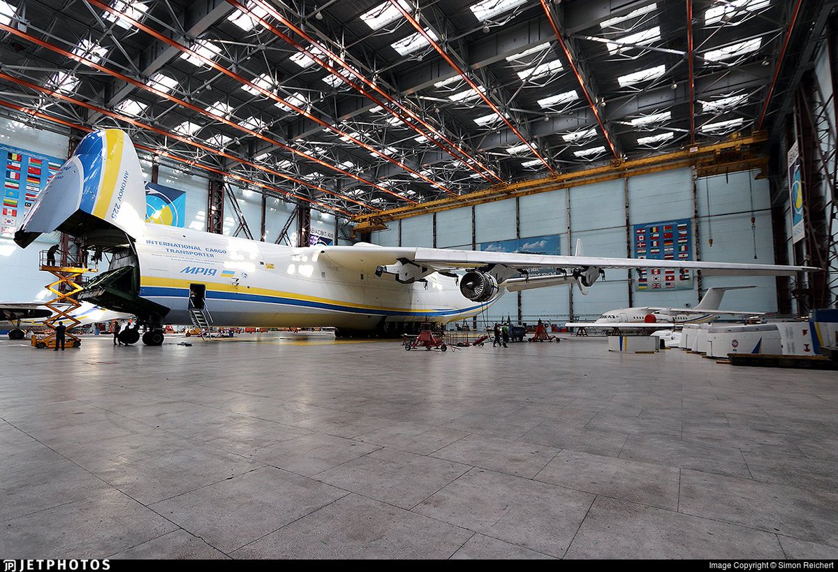 JetPhotos's tweet photo. The Antonov An-225 undergoing heavy maintenance in Kyiv, 2019. https://t.co/p4x3ZYzdQw © Simon Reichert https://t.co/RHKdku5ZIk