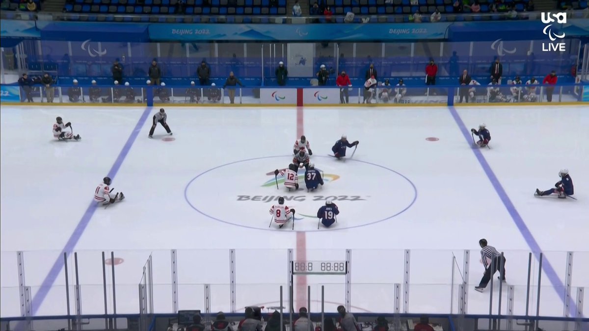 1 period down, 2 more to go.

Period 2 of the <a href="/TeamUSA/">Team USA</a> 🇺🇸 vs Canada 🇨🇦 sled hockey gold medal game begins NOW.

📺 @USA_Network and @peacockTV 
💻 bit.ly/3pZQq3c