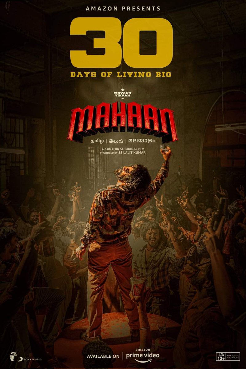 jayakumar298's tweet photo. 30 Days of Living Big!

#Mahaan

#ChiyaanVikram #DhruvVikram @7screenstudio #LalitKumar @Music_Santhosh @actorsimha @SimranbaggaOffc @PrimeVideoIN 

#MahaanOnPrime https://t.co/XqYZHIUUIh