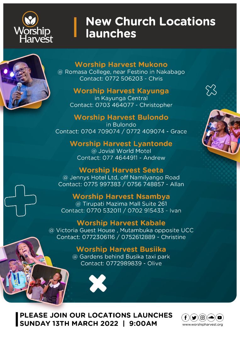 worship_harvest's tweet photo. Today is a Special day as we Launch 8 Locations .
#WHMukono #WHKayunga #WHBulondo #WHLyatonde #WHSeeta #WHNsambya #WHKabale #WHBusika
Isaiah 60:22
#WHGarage
#WorshipHarvest https://t.co/5k14ZINaIz