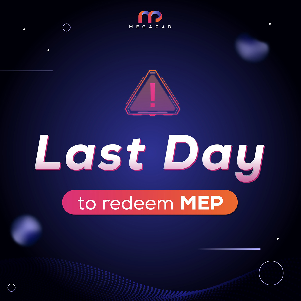 Today is the last day! Investors can redeem the coins at the rate 0.003BUSD per 1 MMP+wMMP until 7PM (UTC +7) today.

To redeem, click 👉 moonmakerprotocol.com/mep_redeem

#MEP #Megapad