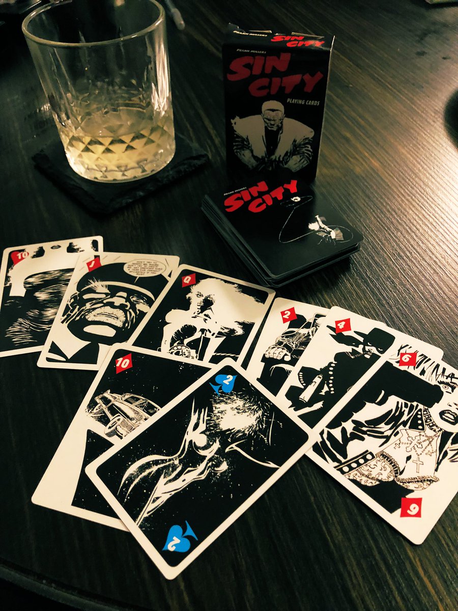 These awesome <a href="/FrankMillerInk/">Frank Miller</a> playing cards make me wanna hit up the casinos of Sin City.